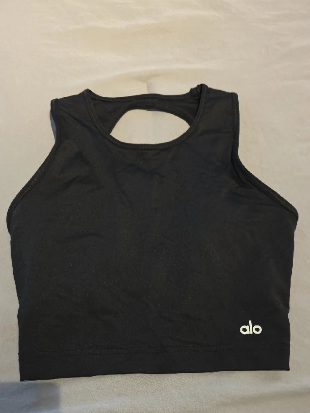 ALO  Black Racerback Crop Sports Bra Tank